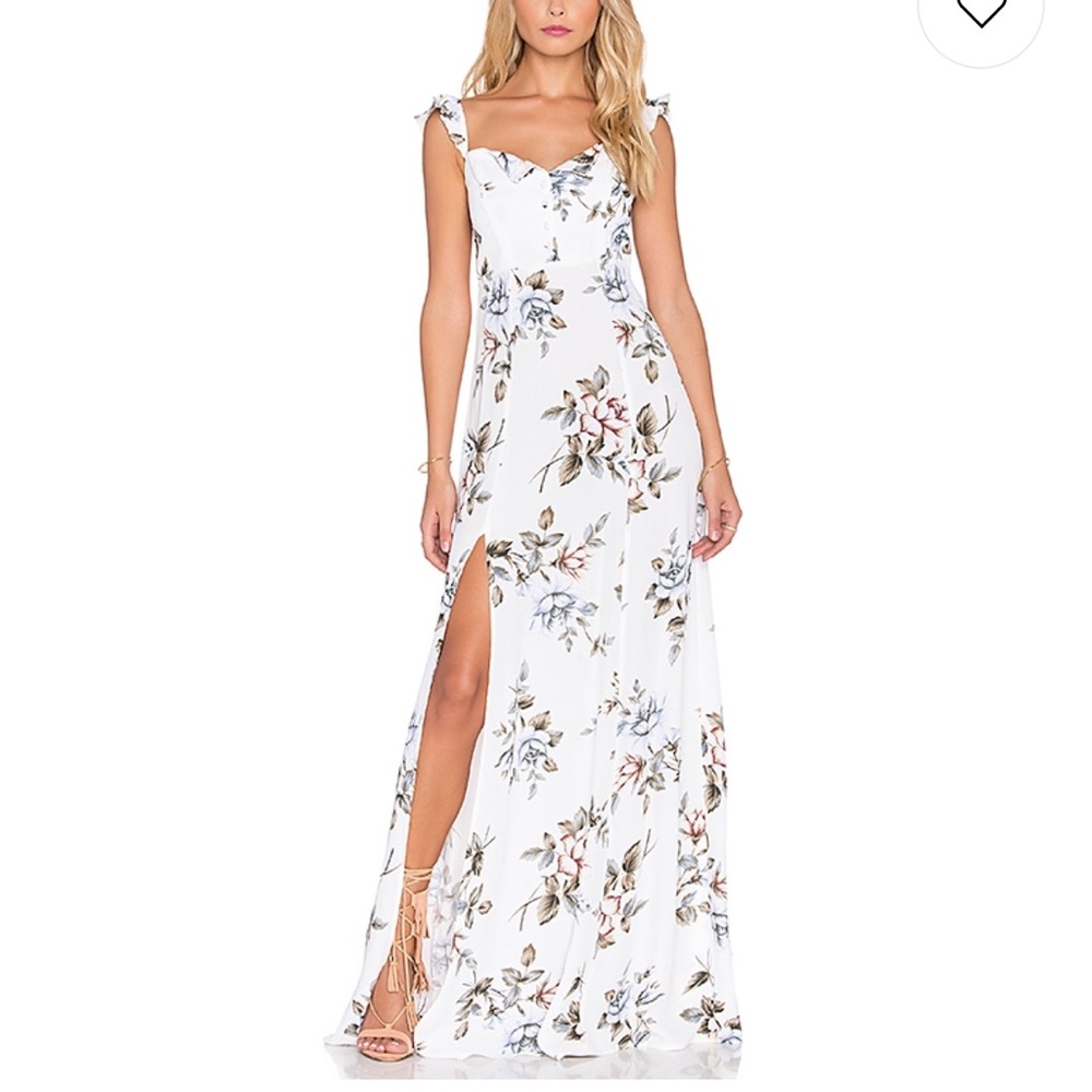 Flynn Skye Bardot Maxi (White Rose)
